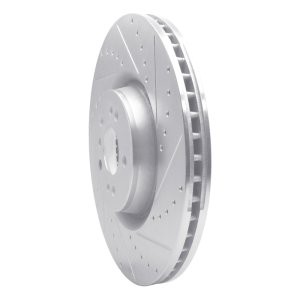 Mercedes-Benz GL320 Brake Rotor (1) - Front Right - R1 Concepts - Drilled & Slotted - Silver - `07-`09